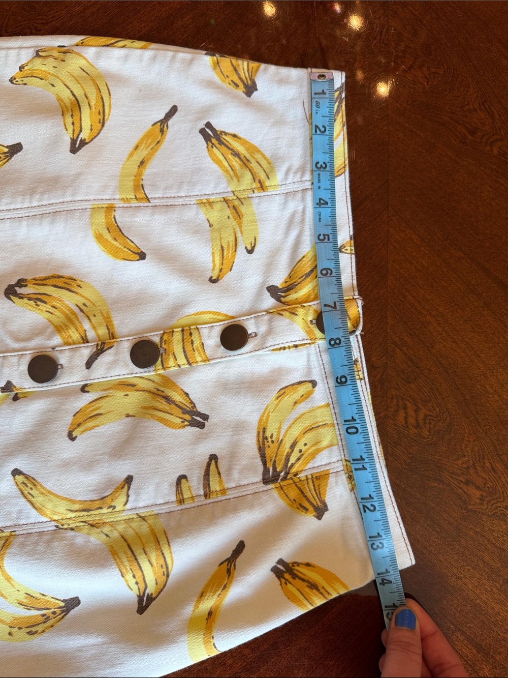Cooperative White Mini Skirt with Yellow Banana Print - Picture 4 of 9